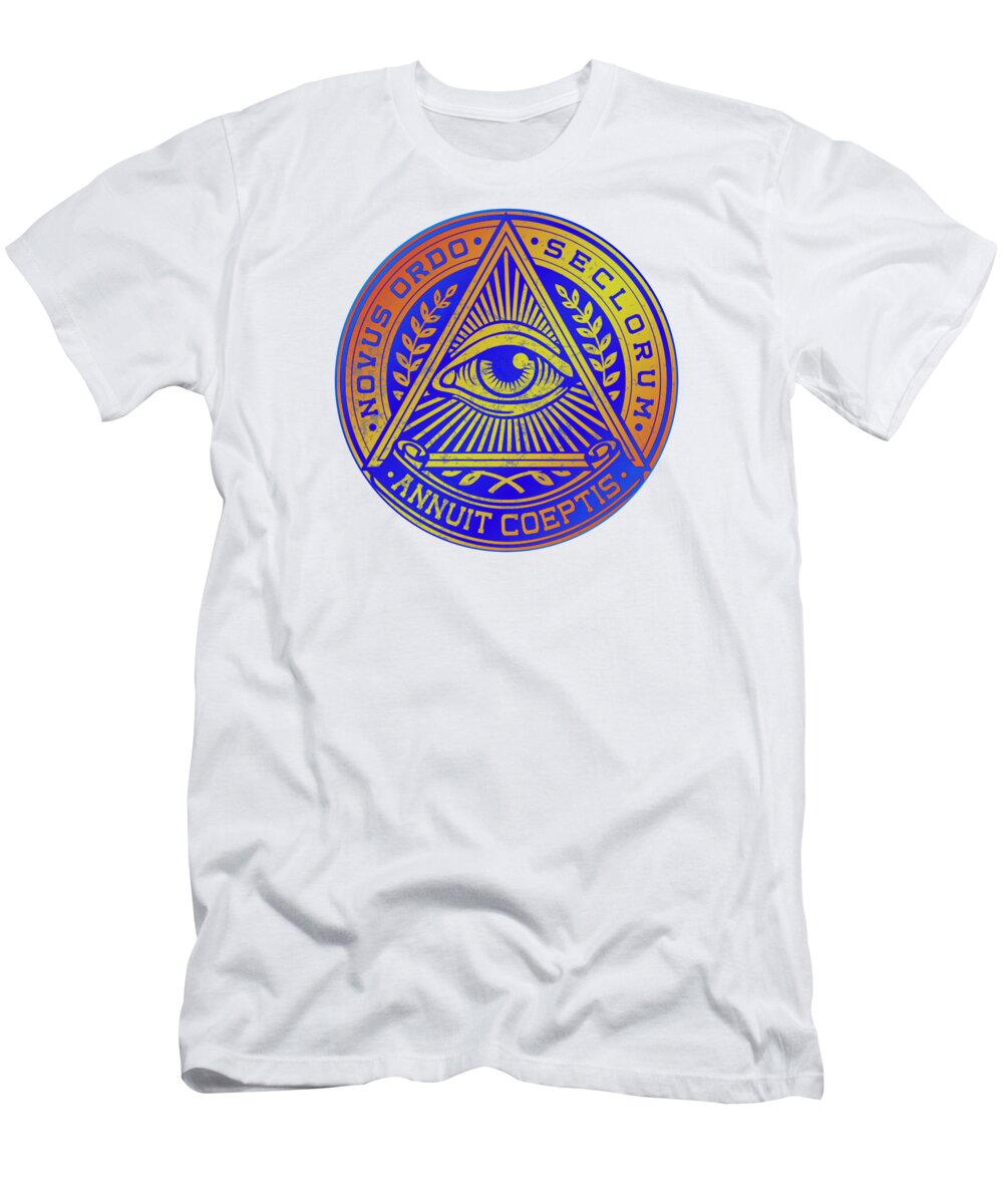 Vintage Illuminati Symbol Novus Ordo Seal - T-Shirt