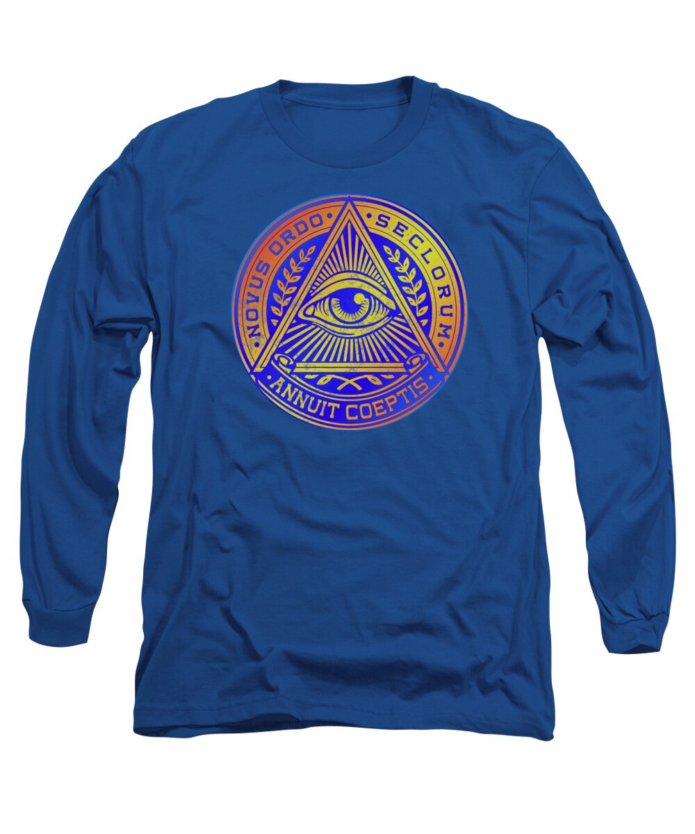 Vintage Illuminati Symbol Novus Ordo Seal - Long Sleeve T-Shirt