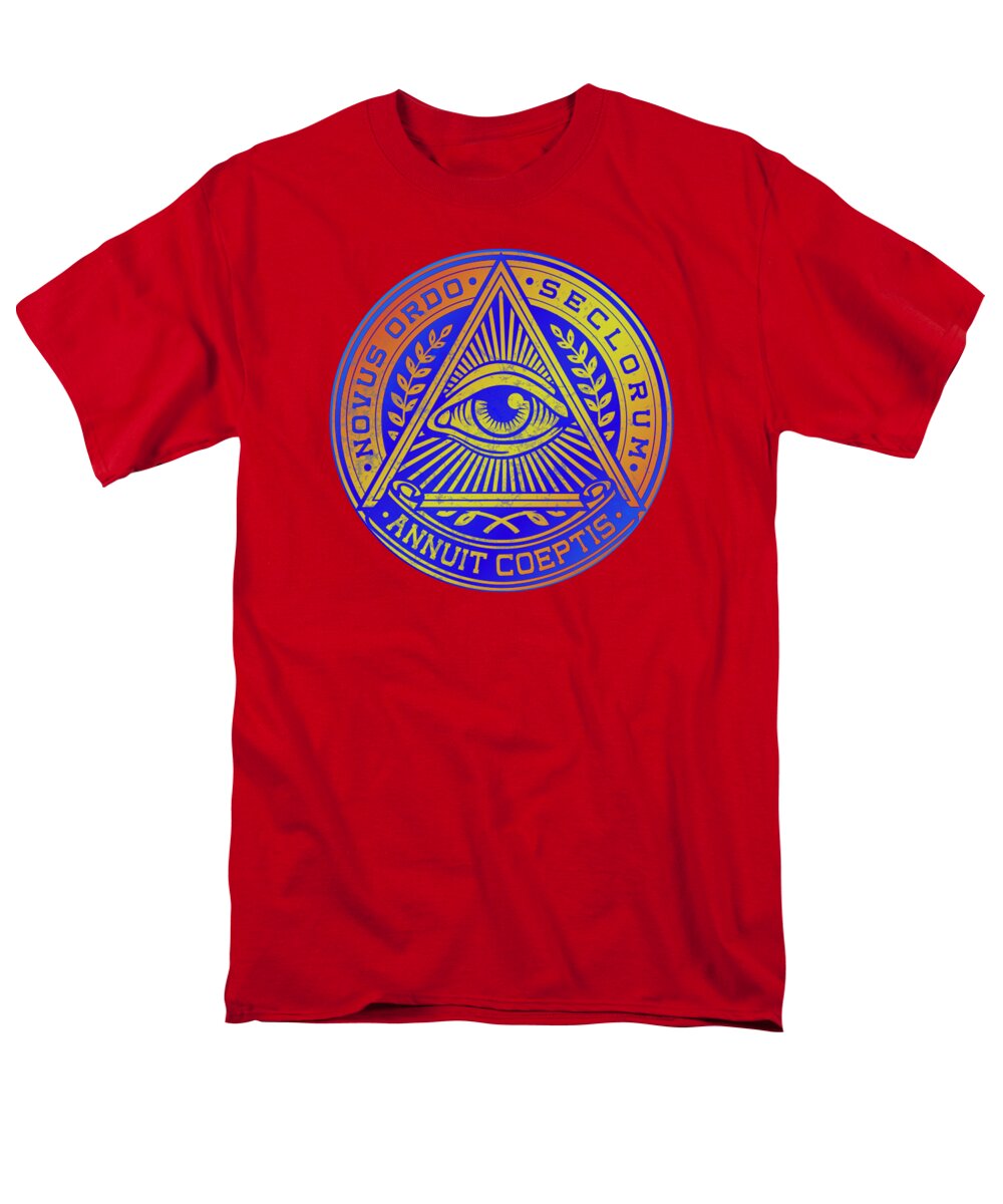Vintage Illuminati Symbol Novus Ordo Seal - Men's T-Shirt  (Regular Fit)