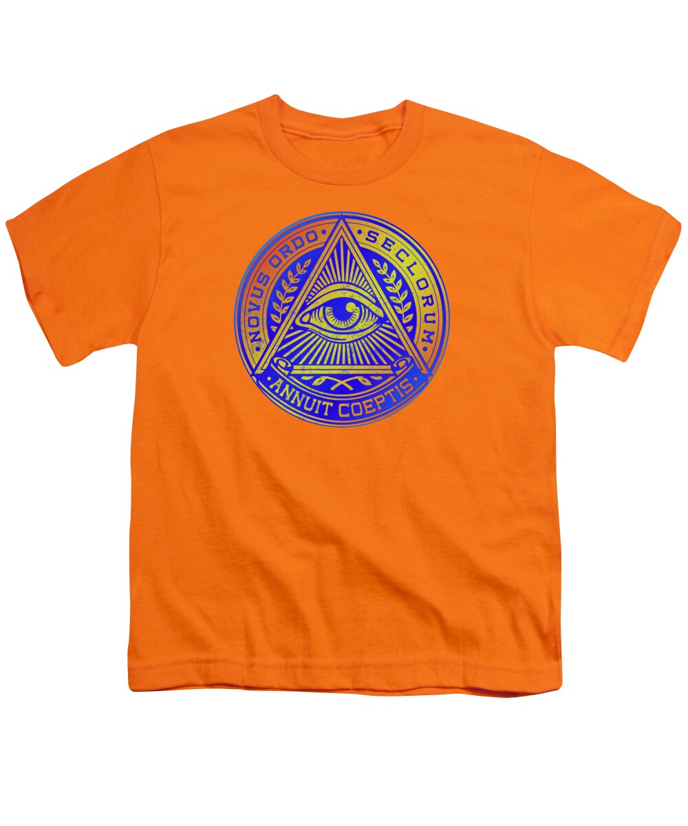 Vintage Illuminati Symbol Novus Ordo Seal - Youth T-Shirt