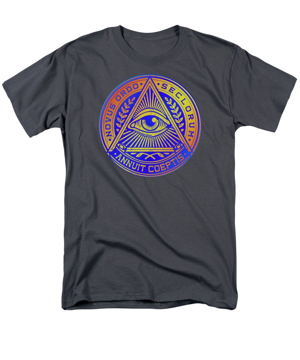 Vintage Illuminati Symbol Novus Ordo Seal - Men's T-Shirt  (Regular Fit)