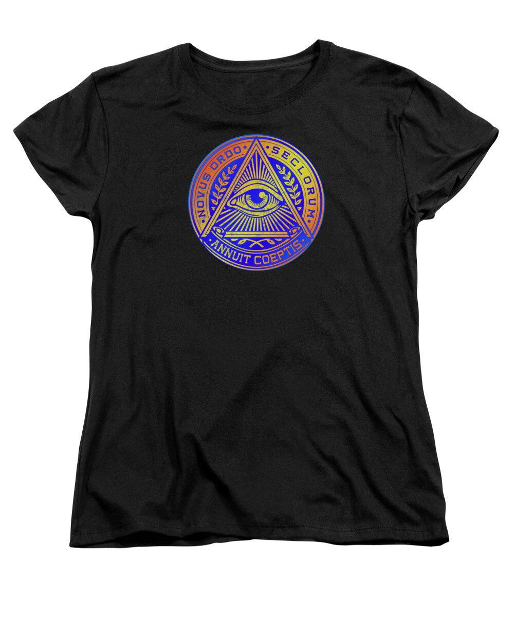 Vintage Illuminati Symbol Novus Ordo Seal - Women's T-Shirt (Standard Fit)