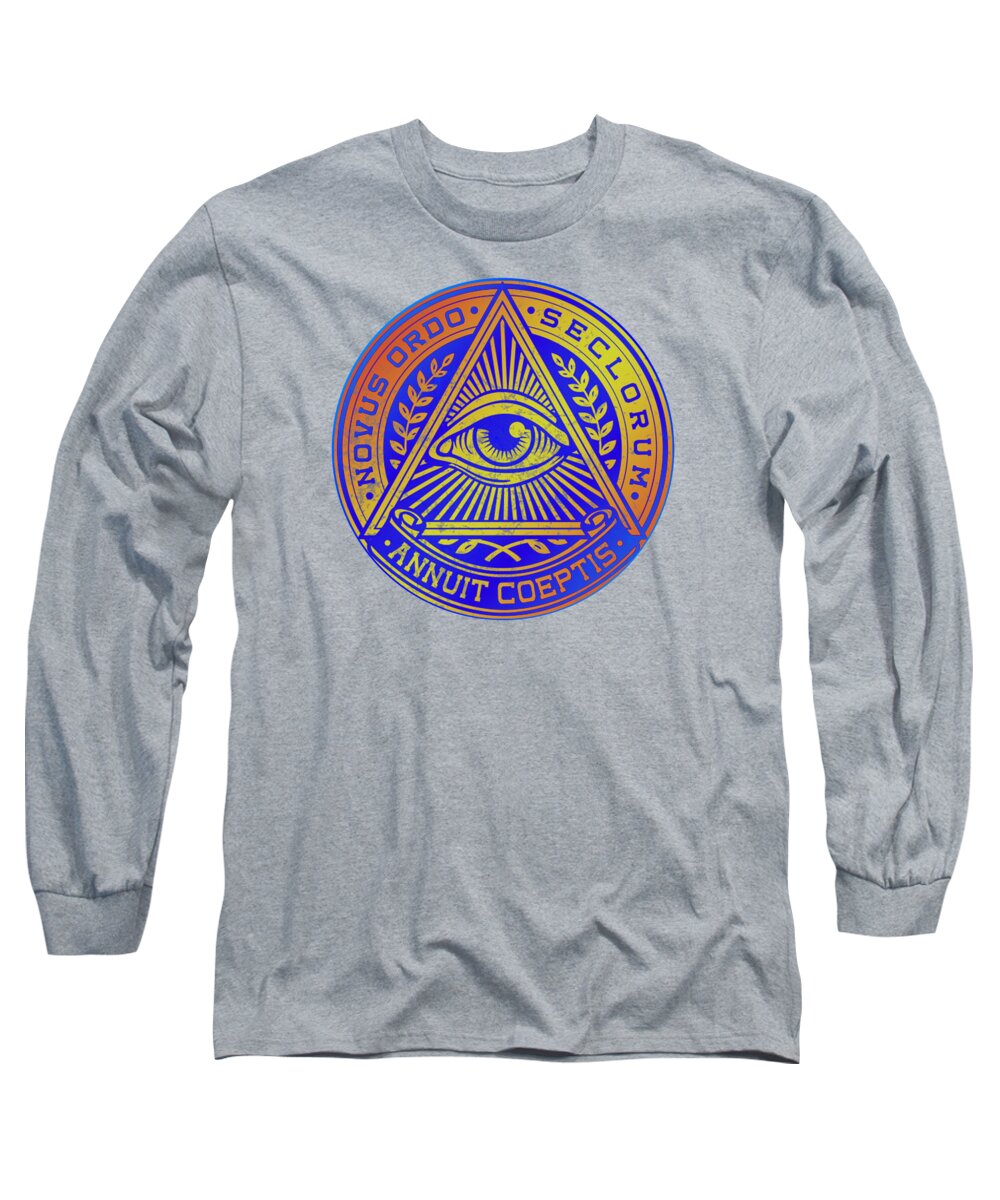 Vintage Illuminati Symbol Novus Ordo Seal - Long Sleeve T-Shirt