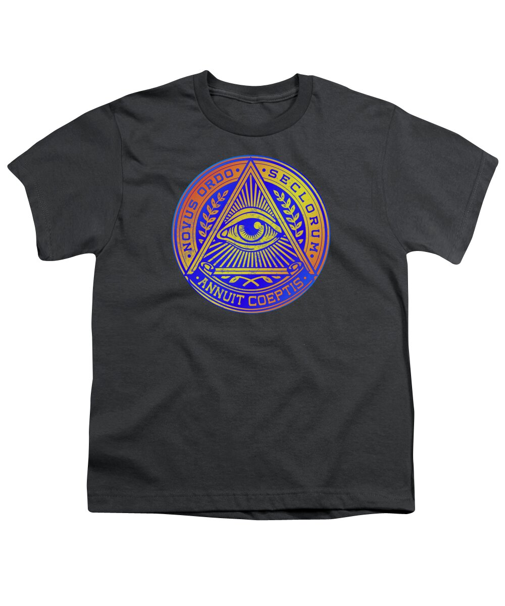 Vintage Illuminati Symbol Novus Ordo Seal - Youth T-Shirt