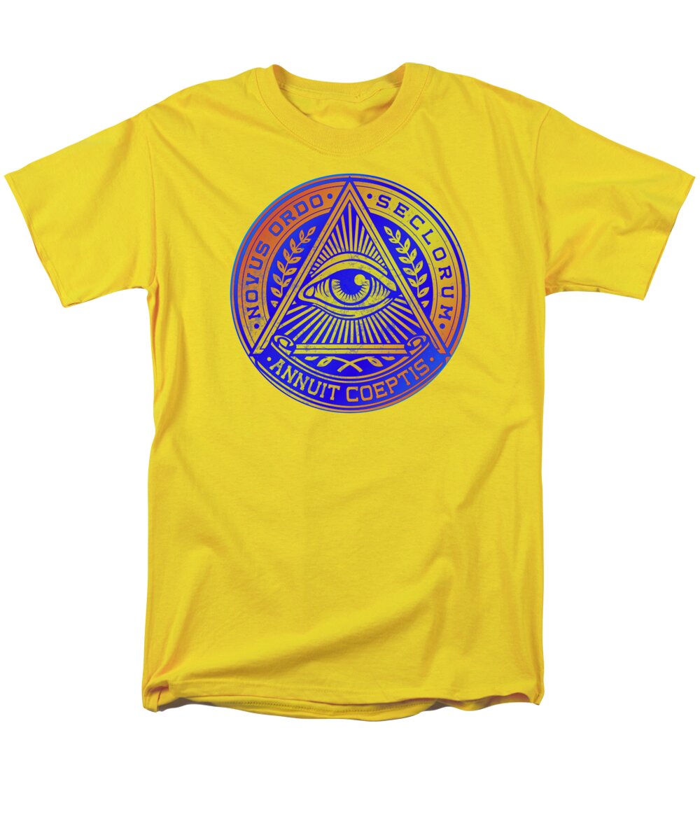 Vintage Illuminati Symbol Novus Ordo Seal - Men's T-Shirt  (Regular Fit)
