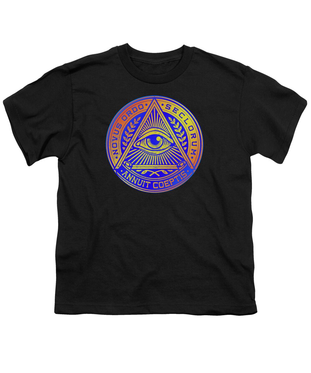 Vintage Illuminati Symbol Novus Ordo Seal - Youth T-Shirt
