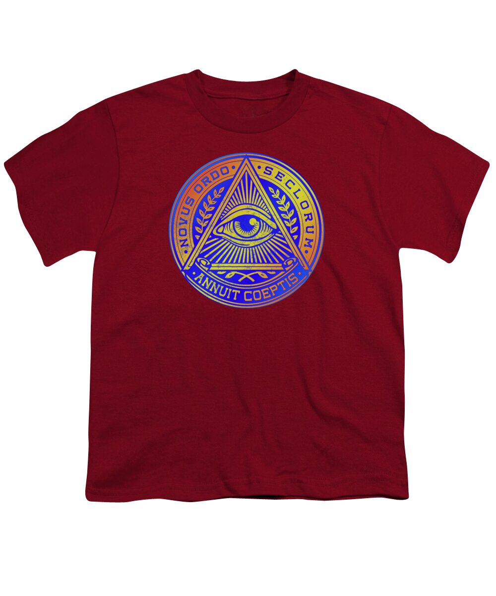 Vintage Illuminati Symbol Novus Ordo Seal - Youth T-Shirt