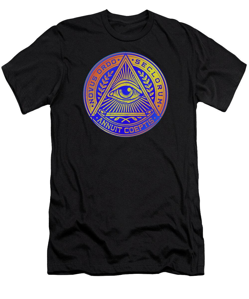 Vintage Illuminati Symbol Novus Ordo Seal - T-Shirt