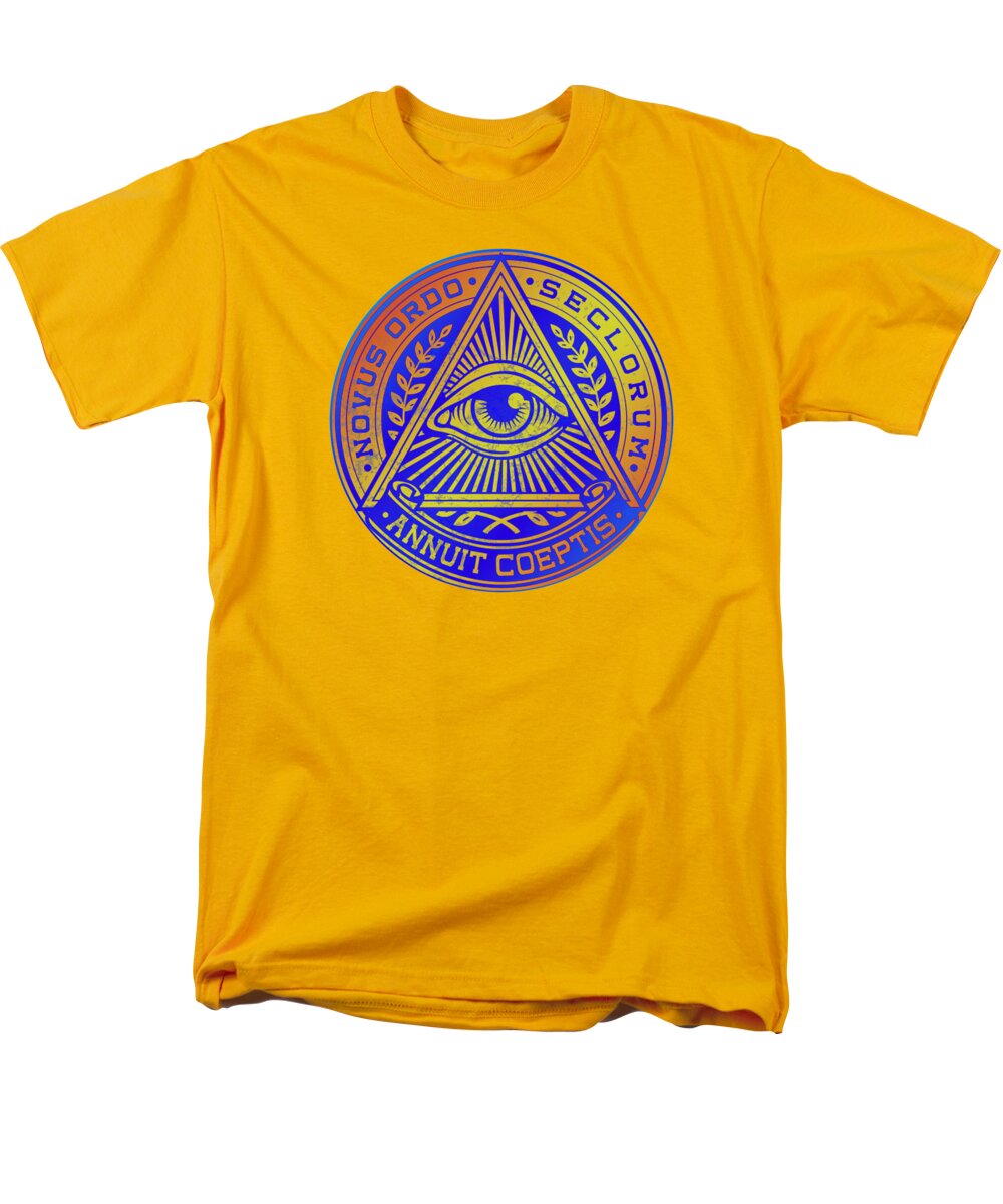 Vintage Illuminati Symbol Novus Ordo Seal - Men's T-Shirt  (Regular Fit)