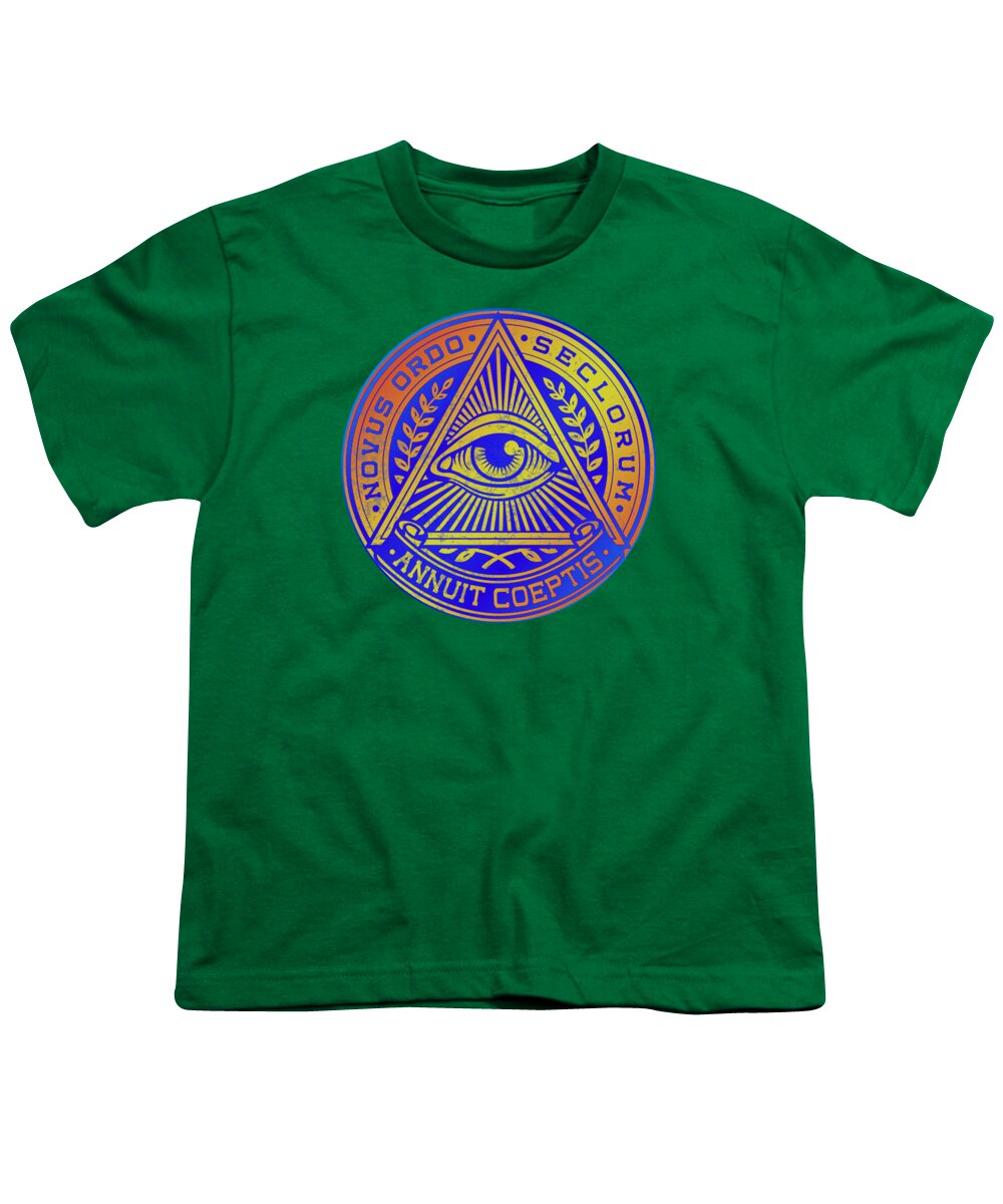 Vintage Illuminati Symbol Novus Ordo Seal - Youth T-Shirt