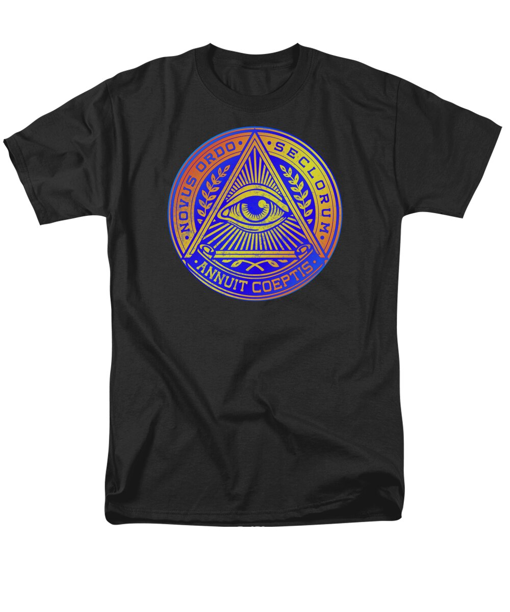 Vintage Illuminati Symbol Novus Ordo Seal - Men's T-Shirt  (Regular Fit)