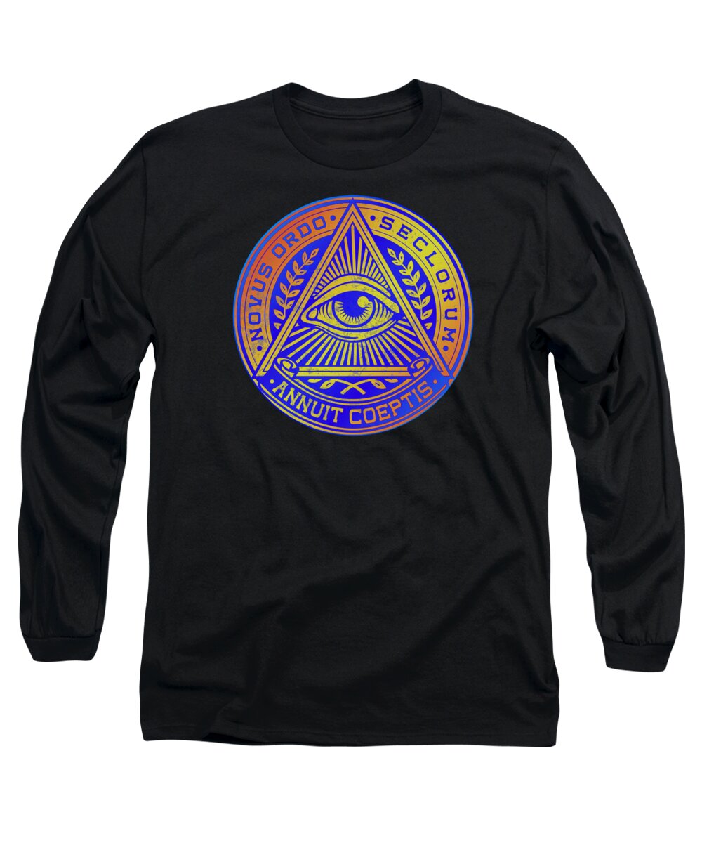 Vintage Illuminati Symbol Novus Ordo Seal - Long Sleeve T-Shirt