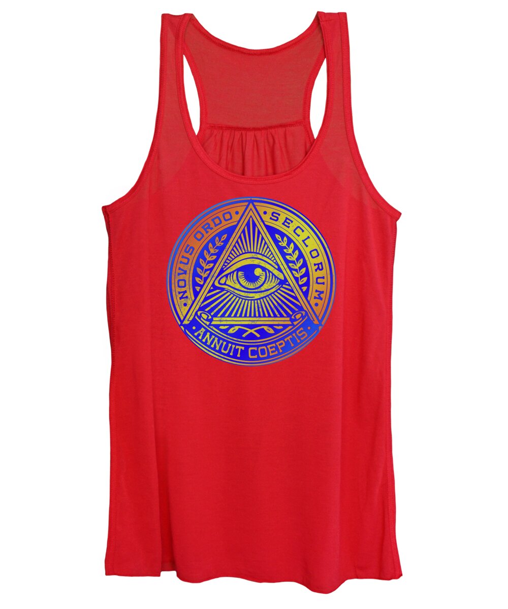 Vintage Illuminati Symbol Novus Ordo Seal - Women's Tank Top