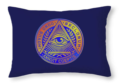 Vintage Illuminati Symbol Novus Ordo Seal - Throw Pillow