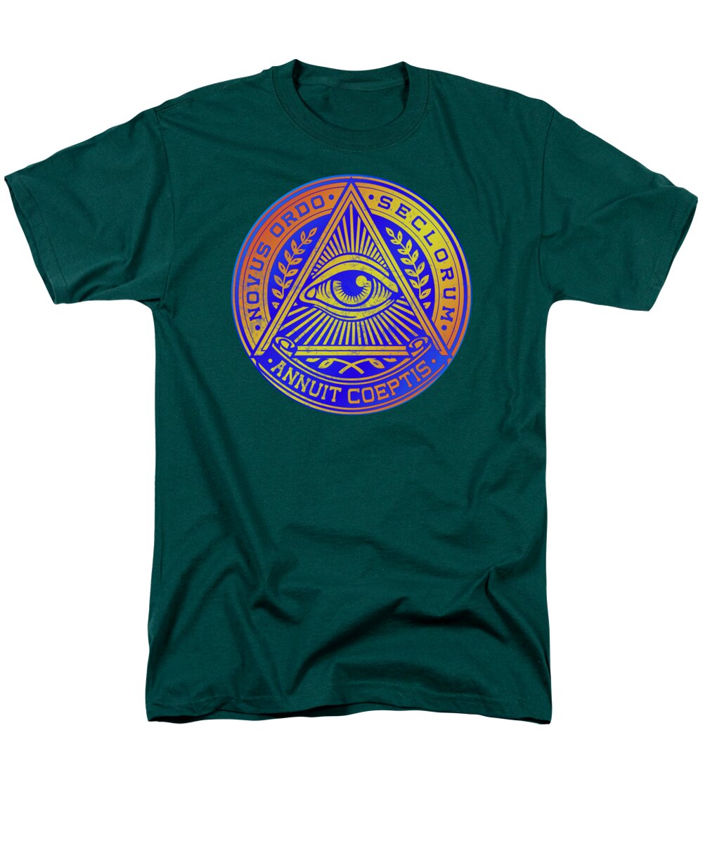 Vintage Illuminati Symbol Novus Ordo Seal - Men's T-Shirt  (Regular Fit)