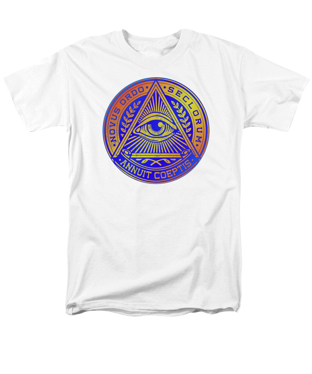 Vintage Illuminati Symbol Novus Ordo Seal - Men's T-Shirt  (Regular Fit)