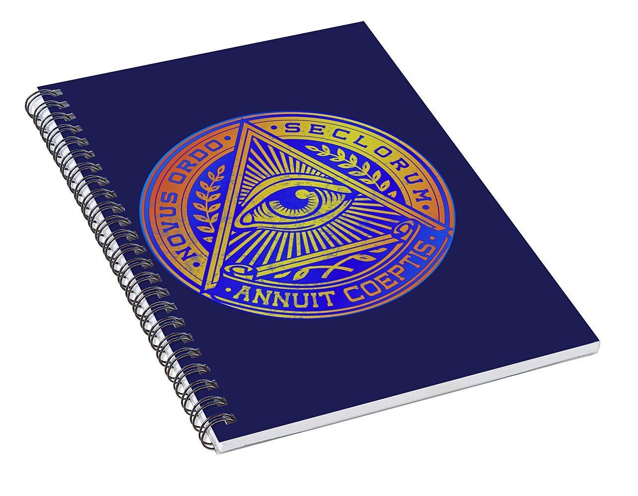 Vintage Illuminati Symbol Novus Ordo Seal - Spiral Notebook