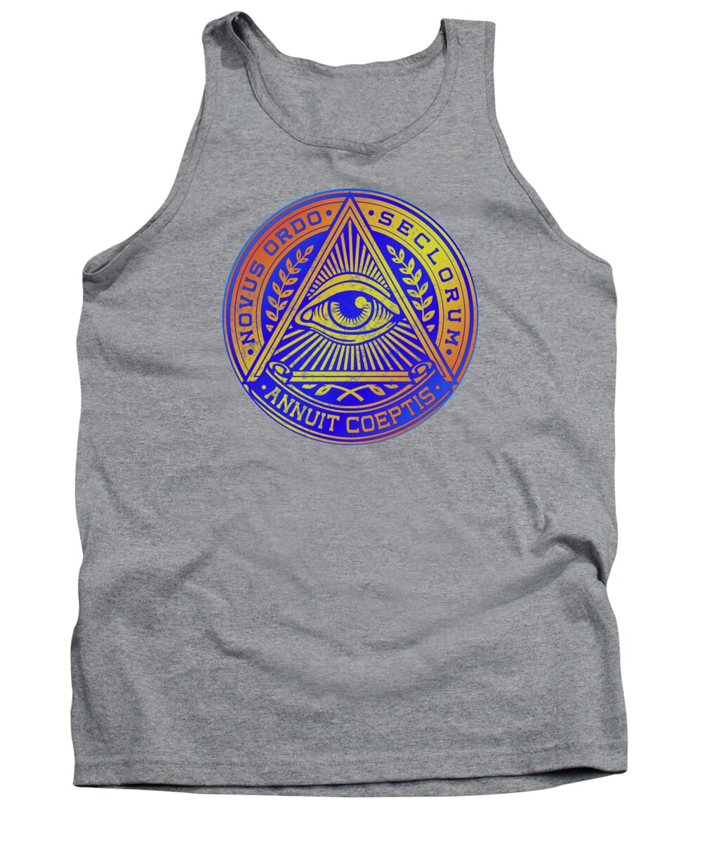Vintage Illuminati Symbol Novus Ordo Seal - Tank Top