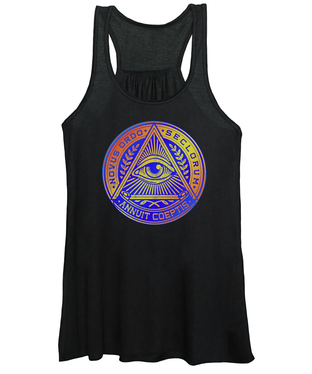 Vintage Illuminati Symbol Novus Ordo Seal - Women's Tank Top
