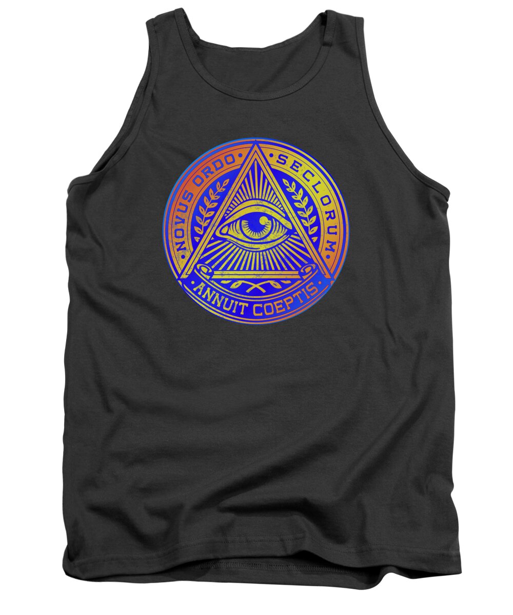 Vintage Illuminati Symbol Novus Ordo Seal - Tank Top