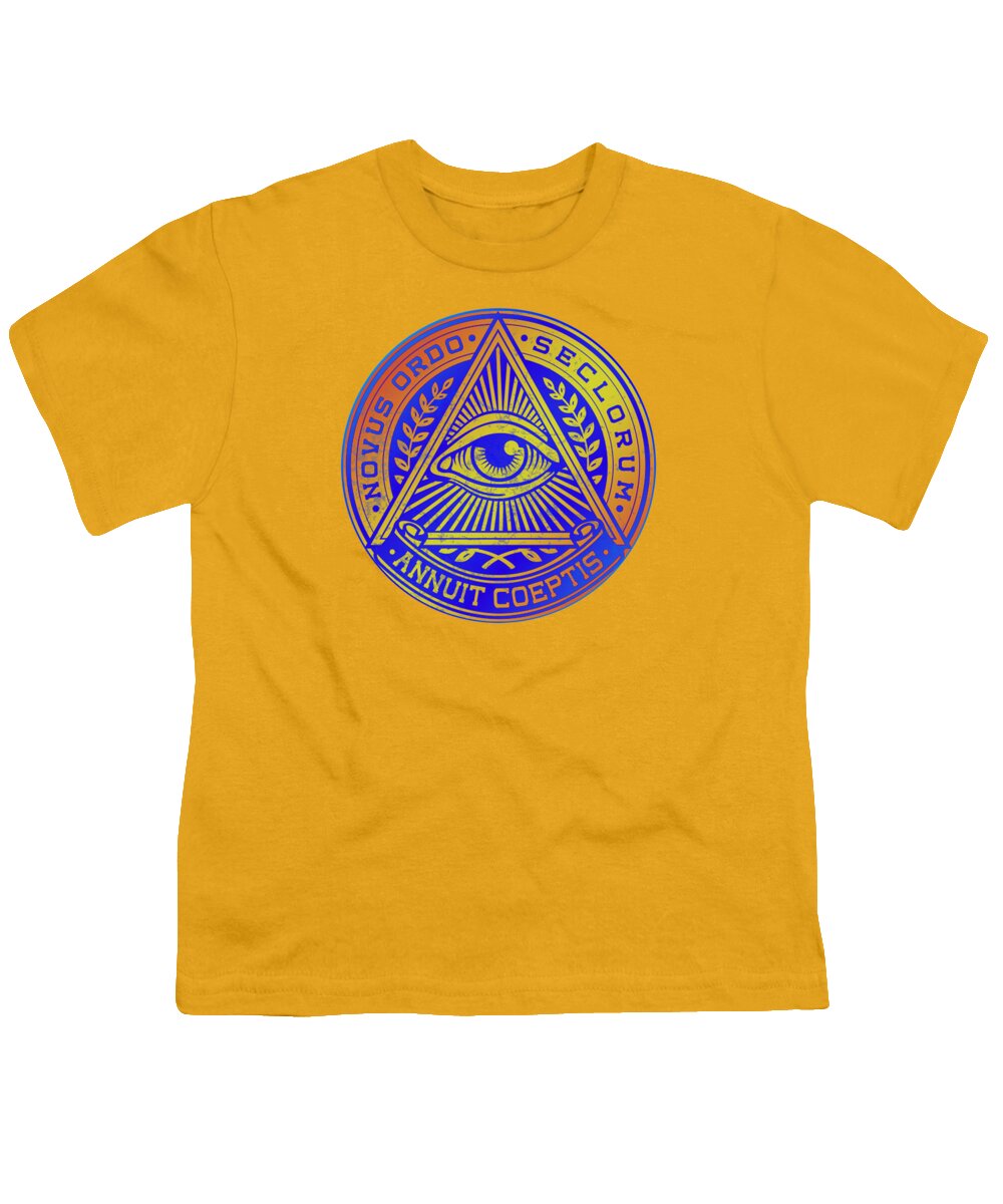Vintage Illuminati Symbol Novus Ordo Seal - Youth T-Shirt