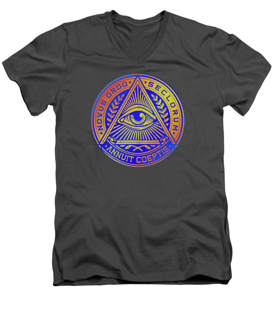 Vintage Illuminati Symbol Novus Ordo Seal - Men's V-Neck T-Shirt