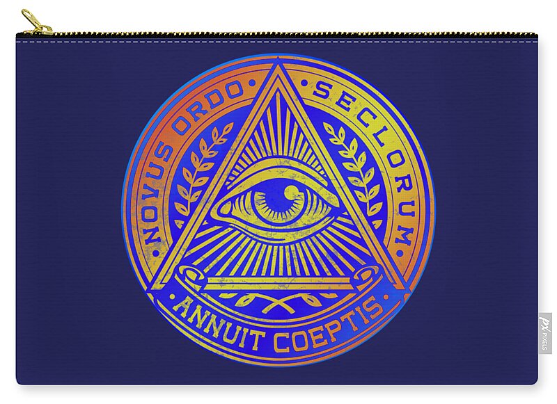 Vintage Illuminati Symbol Novus Ordo Seal - Zip Pouch