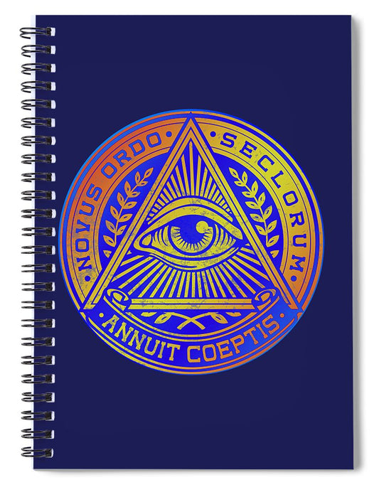 Vintage Illuminati Symbol Novus Ordo Seal - Spiral Notebook