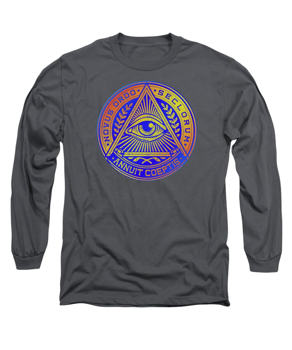 Vintage Illuminati Symbol Novus Ordo Seal - Long Sleeve T-Shirt