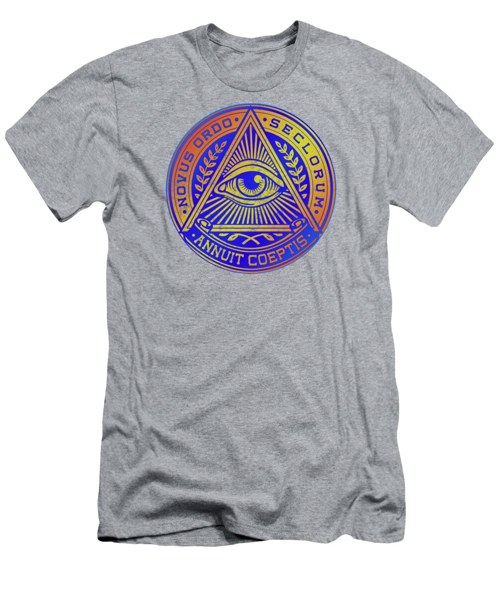 Vintage Illuminati Symbol Novus Ordo Seal - T-Shirt