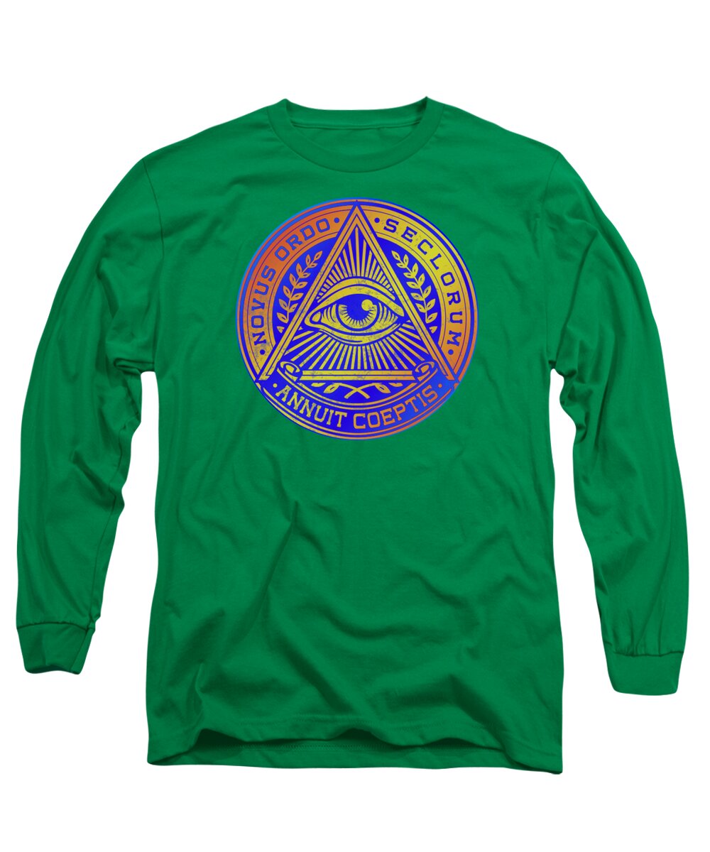 Vintage Illuminati Symbol Novus Ordo Seal - Long Sleeve T-Shirt
