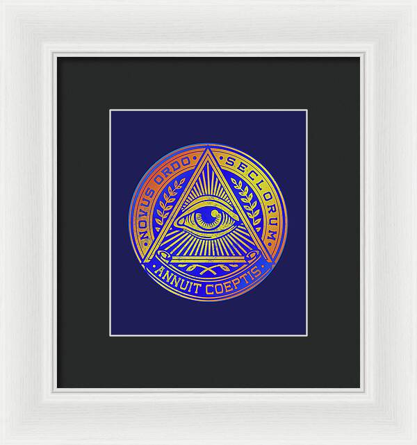 Vintage Illuminati Symbol Novus Ordo Seal - Framed Print