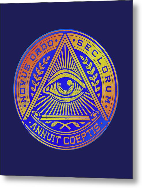 Vintage Illuminati Symbol Novus Ordo Seal - Metal Print