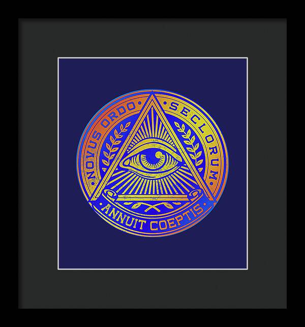 Vintage Illuminati Symbol Novus Ordo Seal - Framed Print