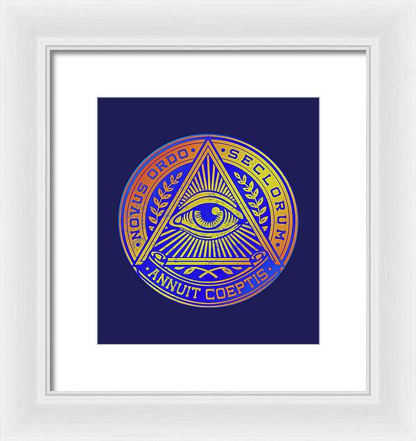 Vintage Illuminati Symbol Novus Ordo Seal - Framed Print