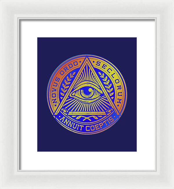 Vintage Illuminati Symbol Novus Ordo Seal - Framed Print