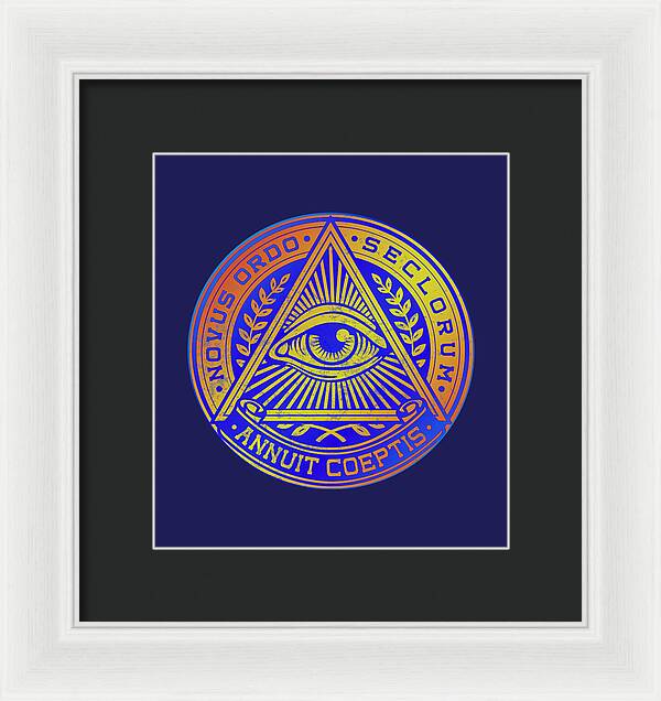 Vintage Illuminati Symbol Novus Ordo Seal - Framed Print