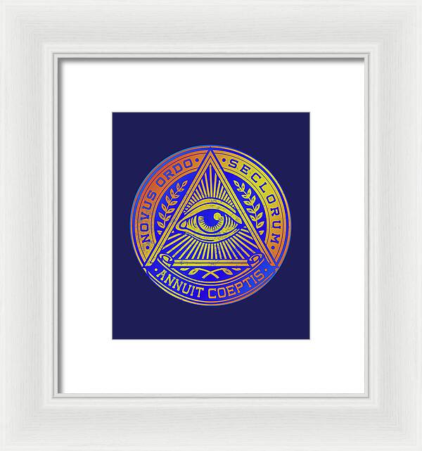 Vintage Illuminati Symbol Novus Ordo Seal - Framed Print