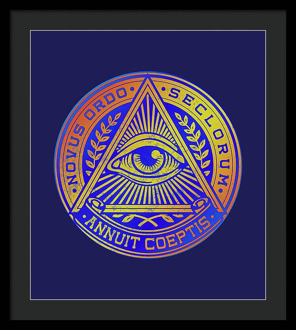 Vintage Illuminati Symbol Novus Ordo Seal - Framed Print