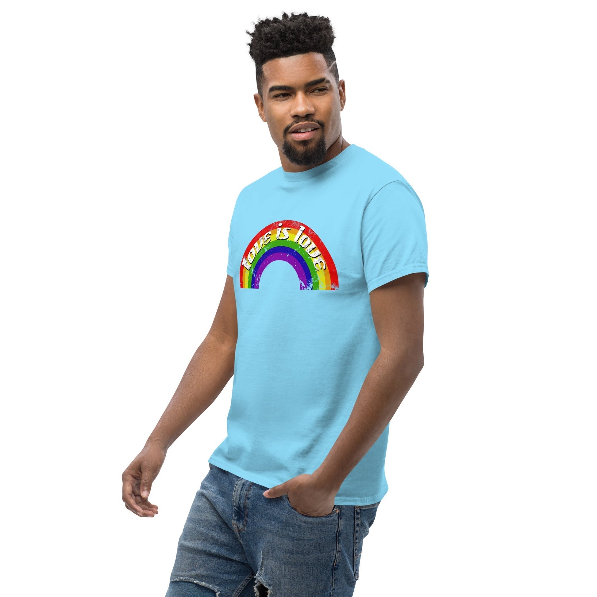 Scar Design Vintage LGBT Rainbow Love Is Love T-shirt