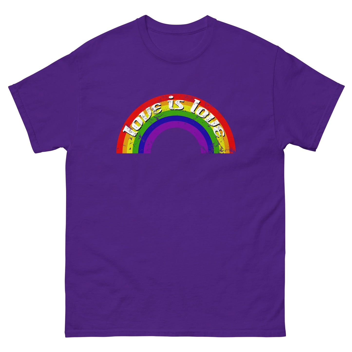 Scar Design Purple / S Vintage LGBT Rainbow Love Is Love T-shirt