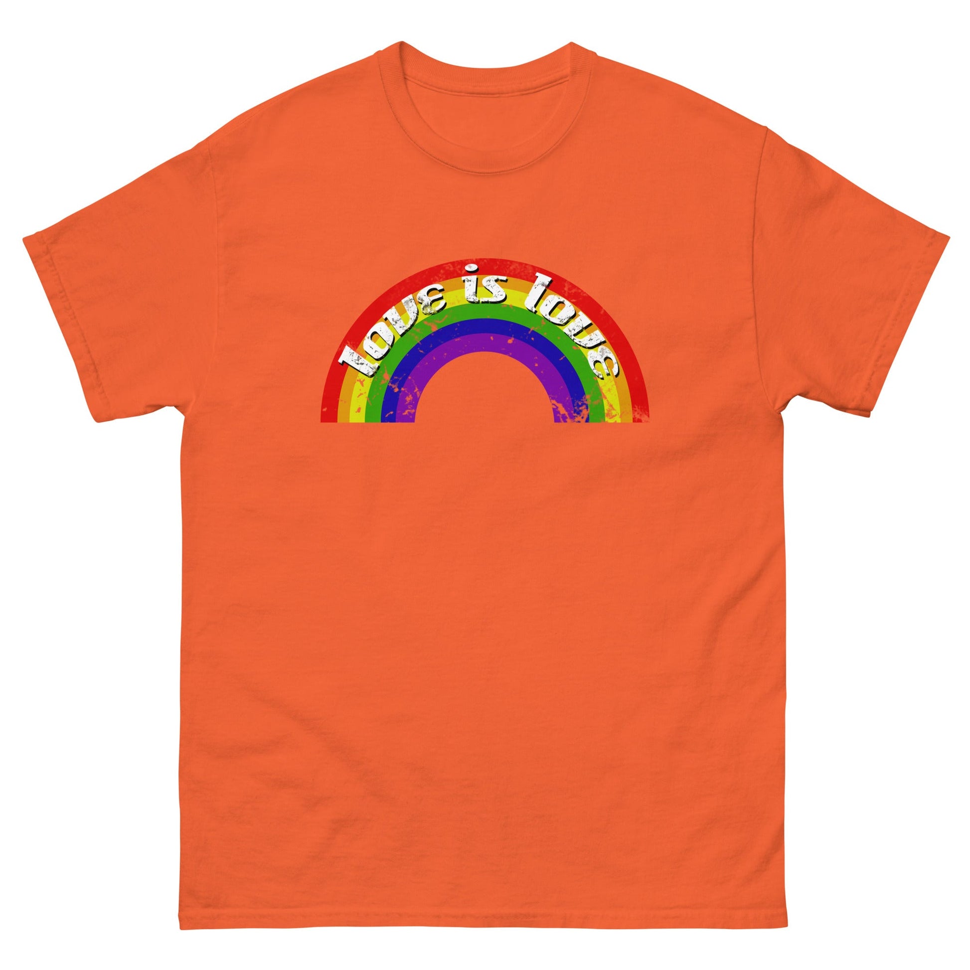 Scar Design Orange / S Vintage LGBT Rainbow Love Is Love T-shirt