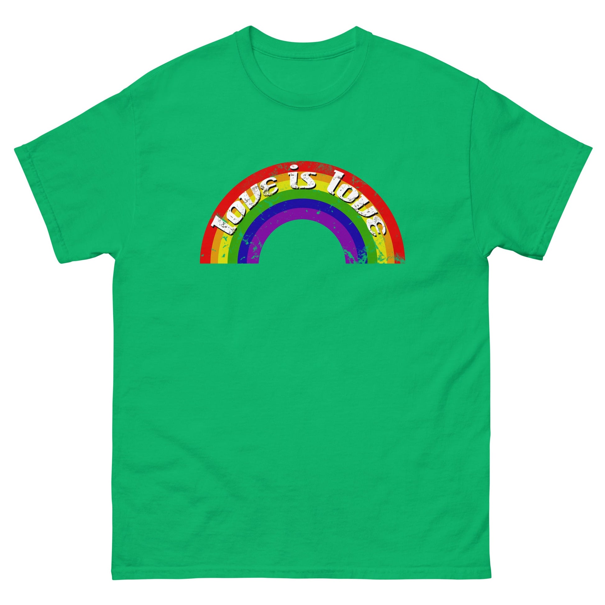 Scar Design Irish Green / S Vintage LGBT Rainbow Love Is Love T-shirt