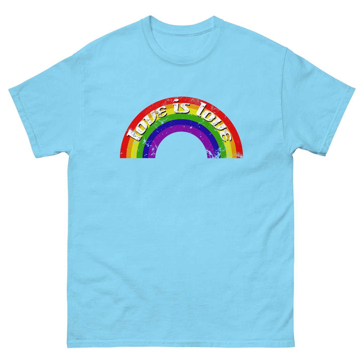 Scar Design Sky / S Vintage LGBT Rainbow Love Is Love T-shirt
