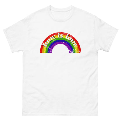 Scar Design White / S Vintage LGBT Rainbow Love Is Love T-shirt
