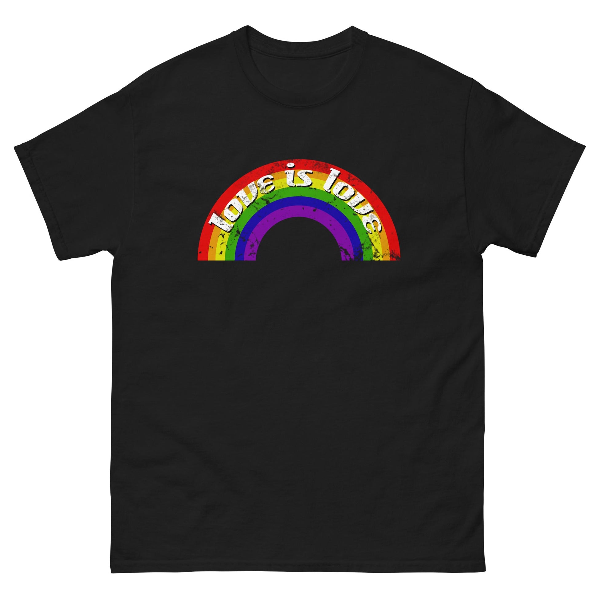 Scar Design T shirt Black / S Vintage LGBT Rainbow Love Is Love T-shirt