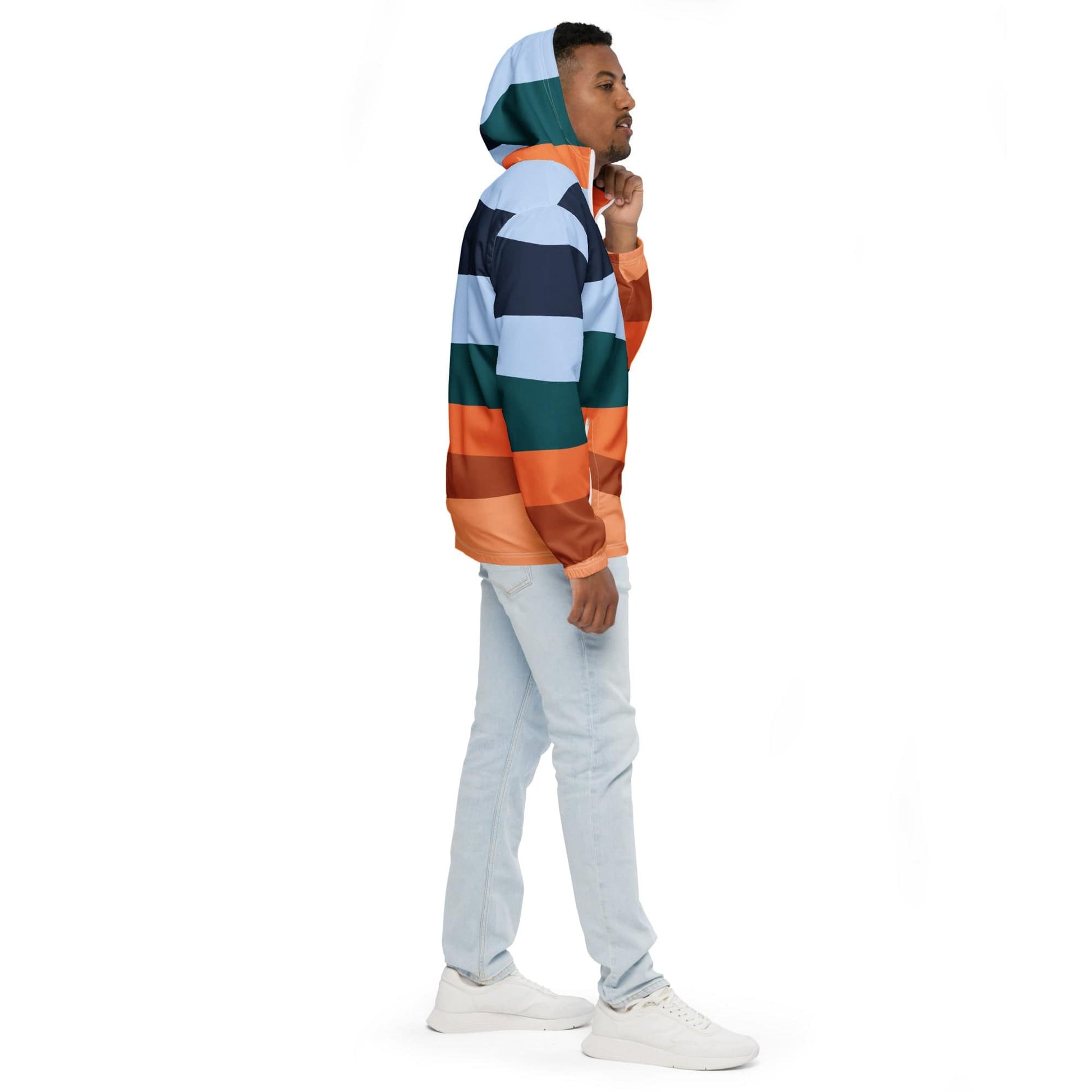 Vintage Sunset Men’s Windbreaker Jacket, Casual Streetwear, Lightweight Windbreaker, Men’s Jacket for Spring & Fall
