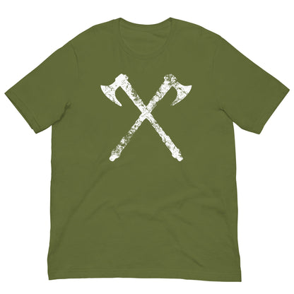 Scar Design Olive / S Vintage Viking Axes T-shirt