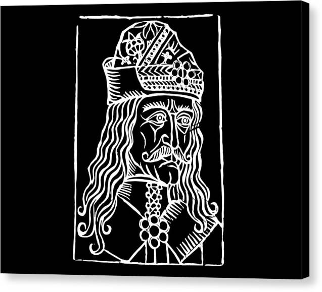 Vlad Tepes Dracula Woodcut - Canvas Print