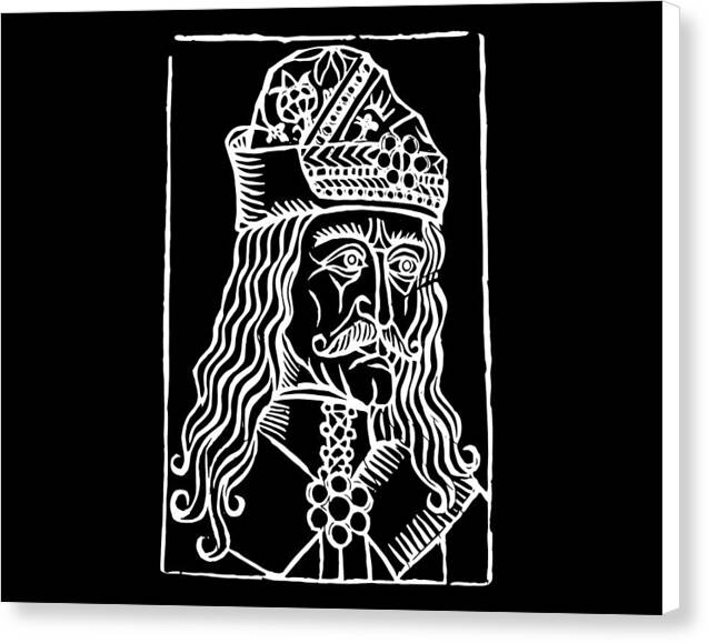 Vlad Tepes Dracula Woodcut - Canvas Print
